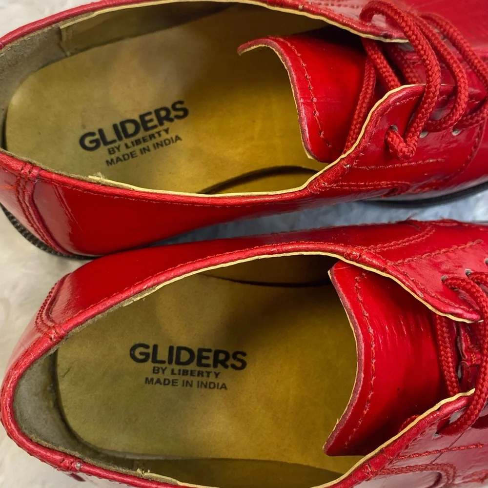 GLIDERS BY LIBERTY tie boys Leather Oxford Dress Shoe India Sz 13 LS-1005 RED